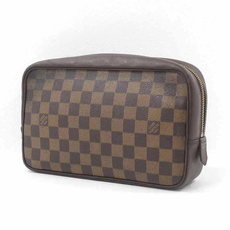 【中古】LOUIS VUITTON｜ルイ・ヴィトン N47623/CA0043 ダミエ エベヌ トゥルース・トワレット セカンドバッグ ポーチ ブラウン【f122】