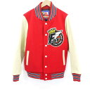 【中古】X-LARGE×FAT｜エクストララージ×エフエイティー VARSITY JKT スタジャン レッド サイズ：M【f095】