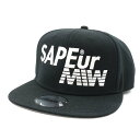 【中古】SAPEur｜サプール MADE IN WORLD SNAP BACK CAP スナップバックキャップ 帽子 ブラック【f118】