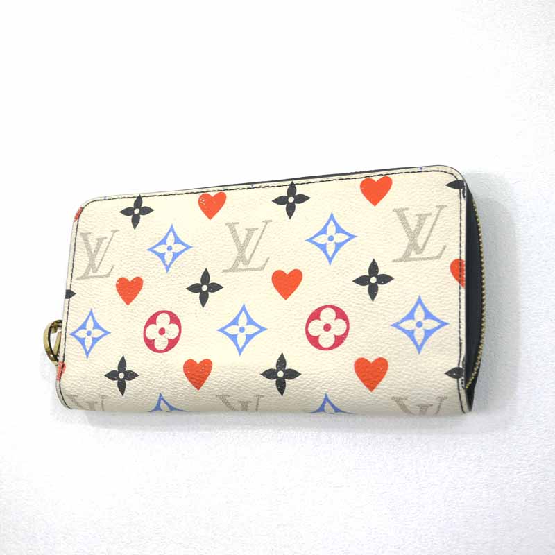 【中古】LOUIS VUITTON｜ルイ・ヴィトン モノグラム ゲームオントランプ ジッピーウォレット ラウンドファスナー 長財布 M57491 ホワイト【f125】