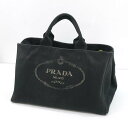 【中古】PRADA｜プラダ デニムカナパ LARGE トートバッグ ブラック【f122】