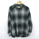 WACKO MARIA｜ワコマリア OMBRE CHECK OPEN COLLAR SHIRT L/S　長袖オープンカラーシャツ　チェック柄　23FWE-WMS-OS01 グレー サイズ：M