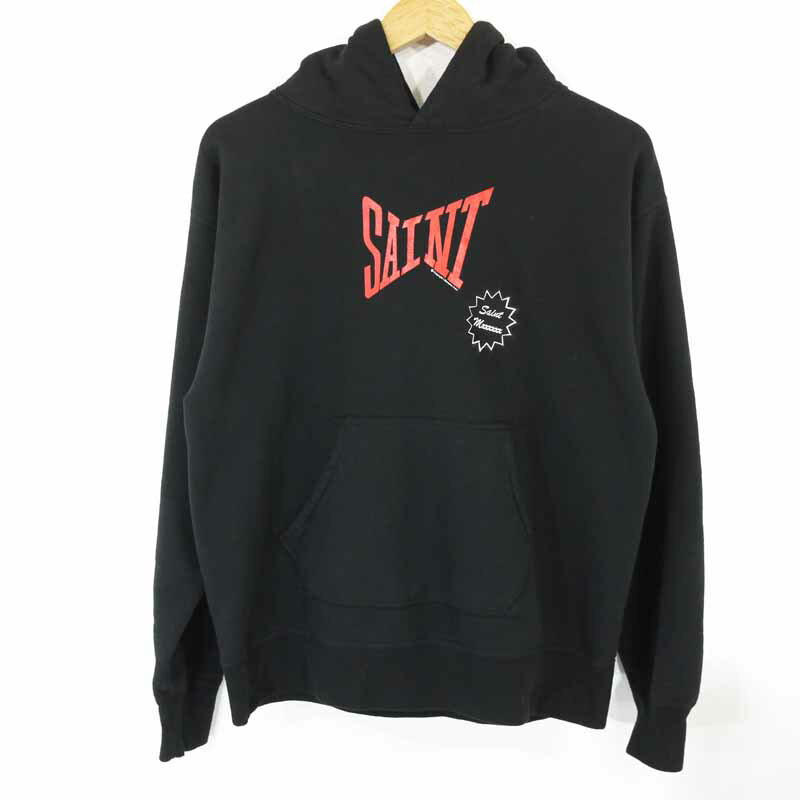 yÁzSAINT MICHAELbZg}CP 24SS SAINT HOODIE vI[o[p[J[ ubN TCYFMyf108z