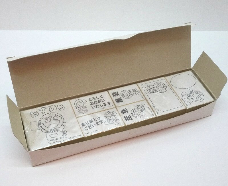 【中古】ドラえもん　木製スタンプ・ハンコ　未使用・未開封　【レトロ】