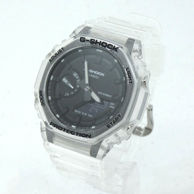 【中古】CASIO｜カシオ 腕時計 G-SHOCK Gショック Skeleton Series スケルトンシリーズ GA-2100SKE-7AJF クォーツ クリア【f131】