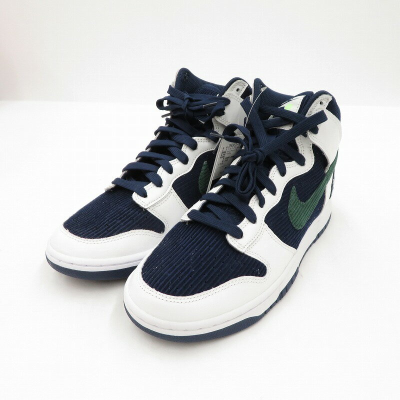 【中古】NIKE｜ナイキ Dunk High EMB College Navy /ダンク ハイ EMB カレッジ ネイビー DH0953-400 スニーカー ホワイト サイズ：27cm【f126】