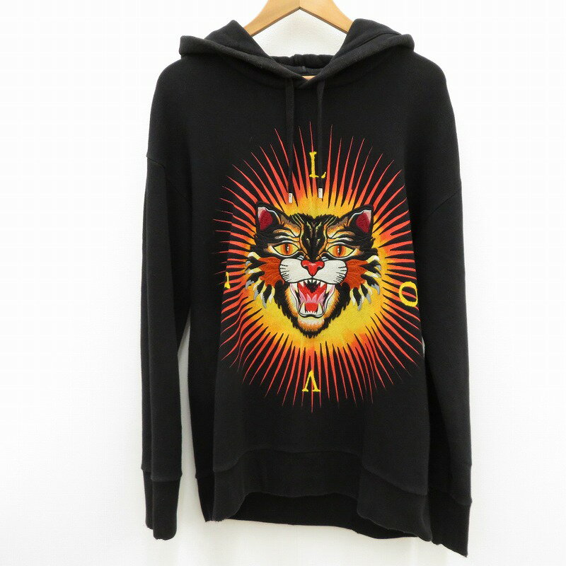 【中古】GUCCI｜グッチ ANGRY CAT HOODIE/アングリーキャット フーデッド パーカー 475531 パーカー長袖 ブラック サイズ：XS【f108】のサムネイル