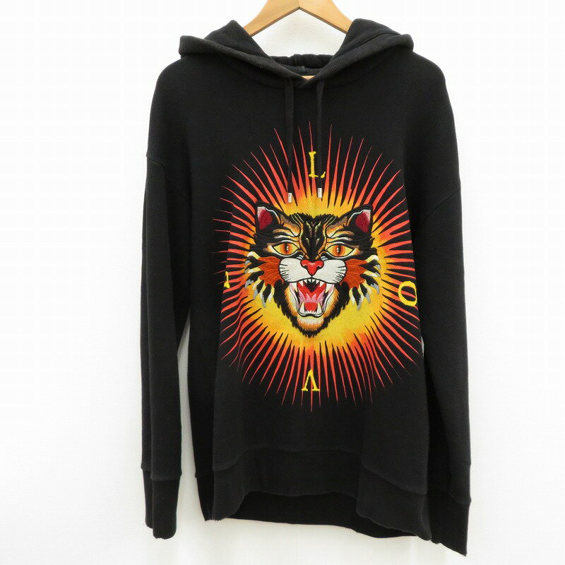 yÁzGUCCIbOb` ANGRY CAT HOODIE/AO[Lbg t[fbh p[J[ 475531 p[J[ ubN TCYFXSyf108z