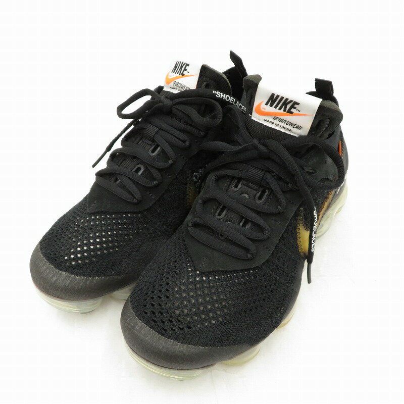 【中古】NIKE｜ナイキ ×OFF-WHITE AIR VAPORMAX BLACK/×オフホワイト エアヴェイパーマックス ブラック AA3831-002 スニーカー ブラック サイズ：24.5cm【f126】