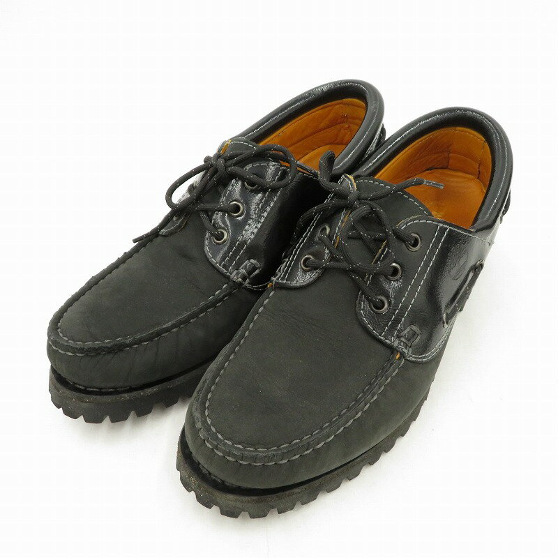 【中古】TIMBERLAND｜ティンバーランド Authentic 3 Eye Classic Lug /オーセンティック 3アイレット クラシック ヌバック A2A2C デッキシューズ ブラック サイズ：27cm【f127】