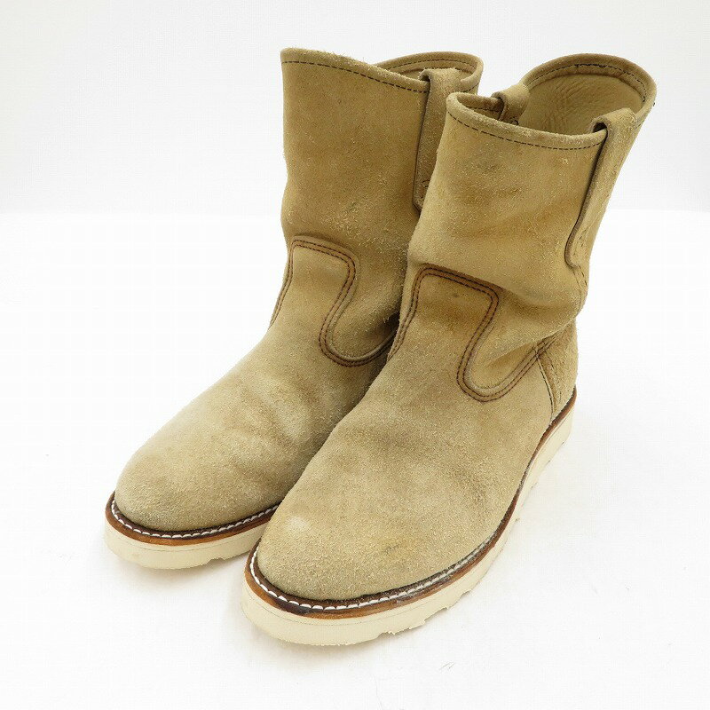 【中古】RED WING｜レッドウィング ぺコス スウェード 8168 ブーツ ベージュ サイズ：US7.5(25.5cm程度)【f127】