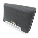 【中古】Furla｜フルラ BABYLON S CARD CASE カードケース　名刺入れ ブラック【f124】