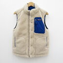 【中古】PATAGONIA|パタゴニア メンズ リバーシブル ビビー ダウン ベスト STY27588FA20 ベージュ × ブルー サイズ:不明 / アウトド...