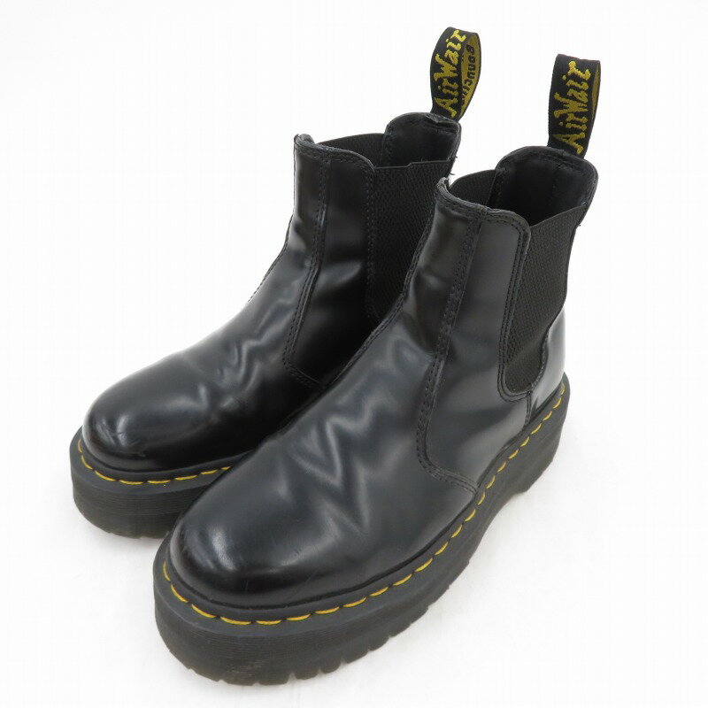 【中古】Dr Martens|ドクターマーチン QUAD LEATHER PLATFORM CHELSEA BOOTS チェルシー ブーツ 24687001 ブ...