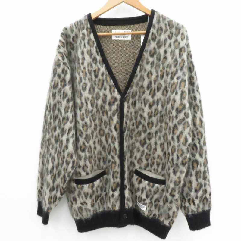 【中古】WACKOMARIA｜ワコマリア LEOPARD MOHAIR CARDIGAN/レオパードモヘアカーディガン　21FW-WMK-KN11 マルチ サイズ：L / ルード【f104】