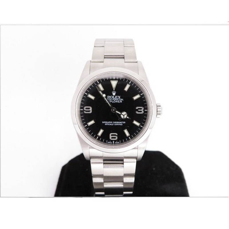 【中古】ROLEX｜ロレックス エクスプロラー1　Ref.114270　F番　OH済　アナログ自動巻き　腕時計 ブラック(文字盤)×シルバー(ベルト)【f132】