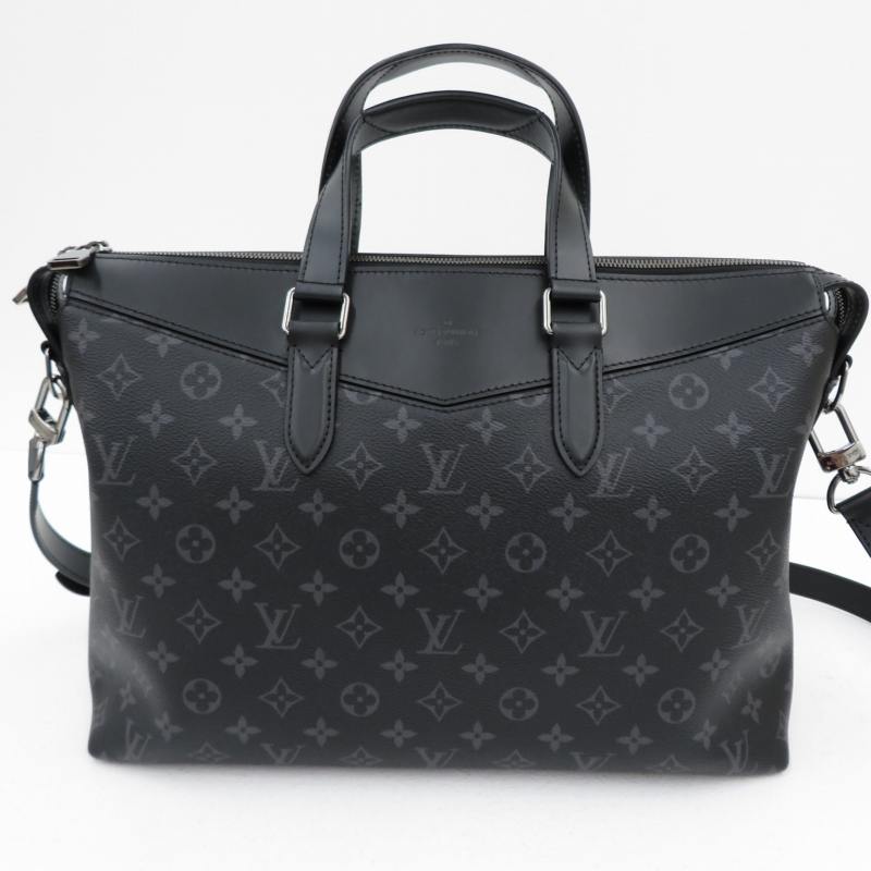 【中古】LOUIS VUITTON｜ルイヴィトン M40566 モノグラム エクリプス　ブリーフケース エクスプローラー ブラック【f122】