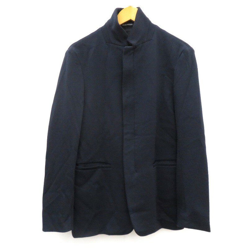 【中古】EMPORIO ARMANI｜エンポリオアルマーニ スタンドカラージャケット　91G97S 91S43 ネイビー サイズ：EU48 / インポート【f094】