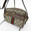 【中古】GUCCI｜グッチ 517350・493075　GGスプリーム　オフィディア ミニバッグ ショルダーバッグ ベージュ【f122】