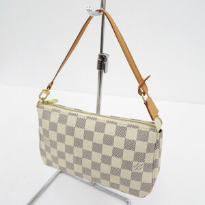 【中古】LOUIS VUITTON｜ルイヴィトン N41207 ダミエ アズール ミニ ポシェット アクセソワール アクセサリーポーチ ホワイト【f122】