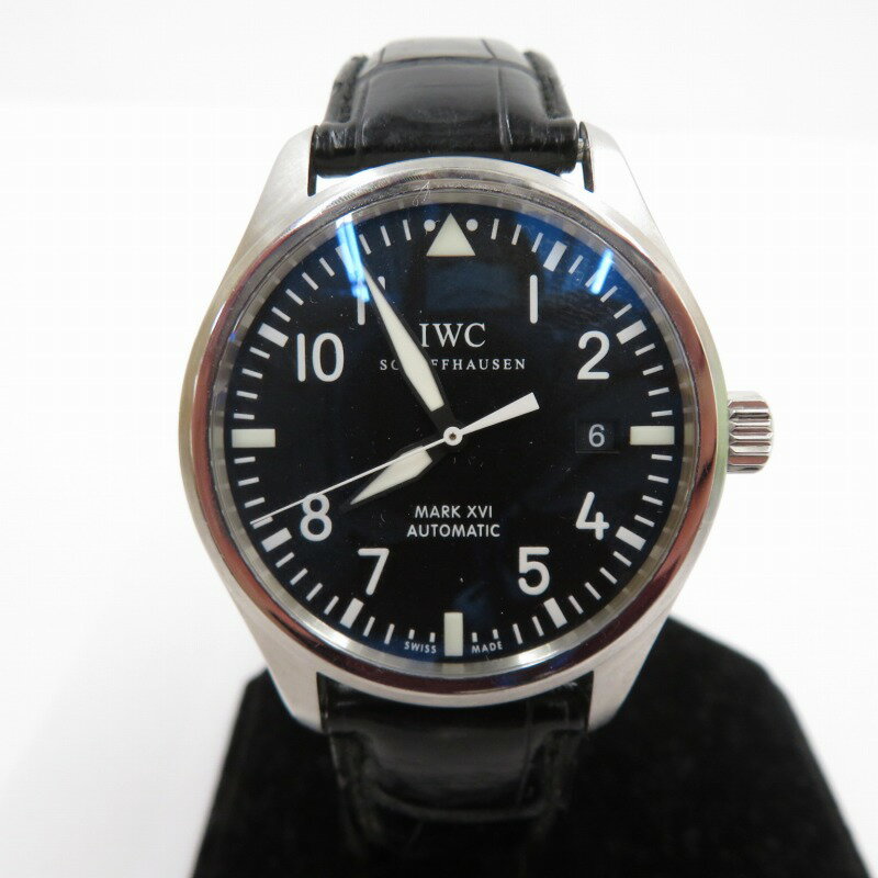 【中古】IWC｜インターナショナルウォッチカンパニー マークXVI IW325501 アナログ自動巻き 腕時計 ブラック(文字盤)×ブラック(ベルト)【f132】