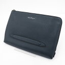 【中古】Salvatore Ferragamo|サルヴァトーレフェラガモ 24 0742 ポートフォリオ クラッチバッグ ネイビー【f122】