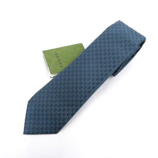 【中古】GUCCI|グッチ 721208 GGシルクジャガードネクタイ ブルー【f135】 【中古】GUCCI|グッチ 721208 GGシルクジャガードネクタイ ブルー【f135】
