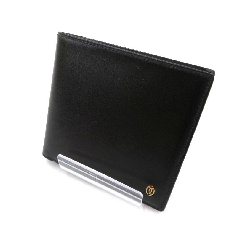 【中古】Cartier|カルティエ L3000220 パシャドゥカルティエ 二つ折り財布 札入れ ブラック【f125】