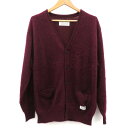 【中古】WACKO MARIA｜ワコマリア MOHAIR CARDIGAN/モヘアカーディガン 22FW-WMK-KN06/22FW バーガンディ サイズ：L / ルード【f104】