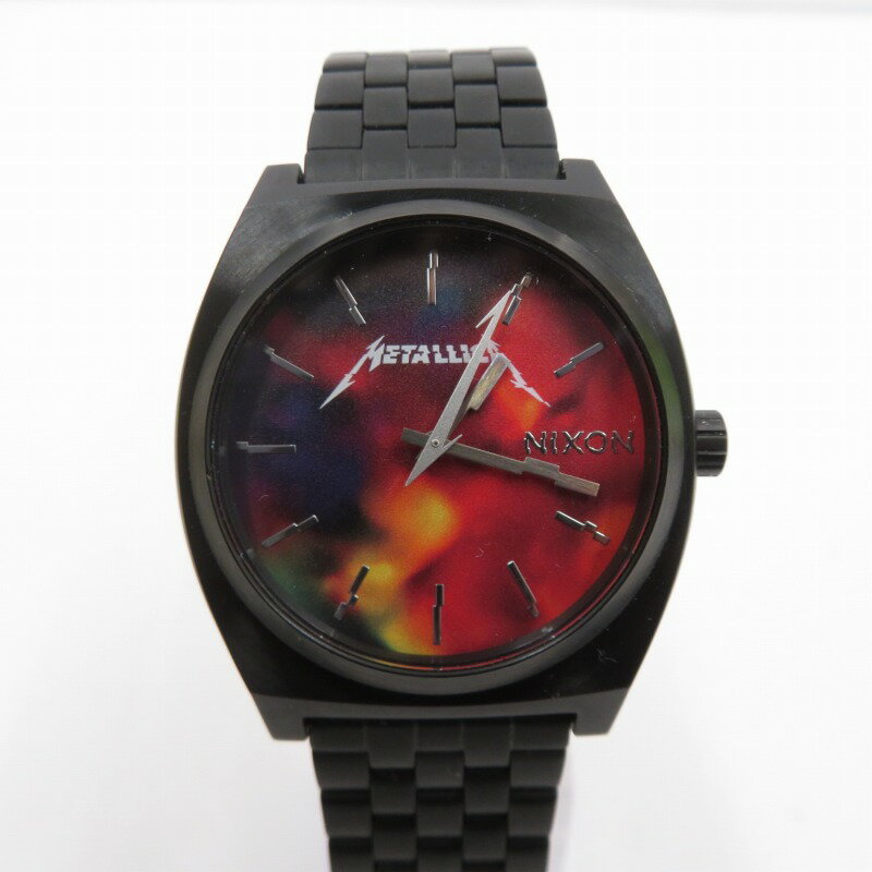 【中古】NIXON X METALLICA｜ニクソン×メタリカ THE TIME TELLER/HARDWIRED アナログクォーツ　腕時計 ブラック【f131】