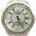 【中古】CITIZEN｜シチズン ATTESA　アテッサ　ATD53-2752Eco-Drive　アナログ電波ソーラー腕時計 シルバー×ホワイト【f131】