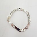 【中古】GUCCI|グッチ 774054 ダイアゴナル インターロッキングG ブレスレット シルバー【f135】