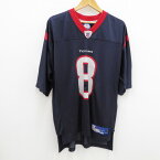 【中古】Reebok｜リーボック NFL ヒューストン・テキサンズ ゲームシャツ Tシャツ 半袖 ヴィンテージ ネイビー サイズ：L【f105】