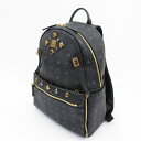 【中古】MCM｜エムシーエム デュアル スターク レザー バックパック リュック MMK6SVE79BK001 ブラック【f122】