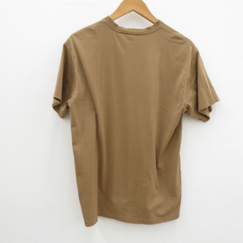 【中古】Burberry｜バーバリー ラバーロゴ 刺繍 Tシャツ 半袖 ブラウン サイズ：XS【f108】