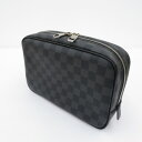 【中古】LOUIS VUITTON｜ルイヴィトン トゥルース・トワレットGM ダミエ・グラフィット セカンドバッグ トラベルポーチ ブラック【f122】