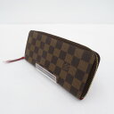 【中古】LOUIS VUITTON｜ルイヴィトン ダミエ・エベヌ ポルトフォイユ・クレマンス スリーズ ラウンドファスナー 長財布 ブラウン【f125】