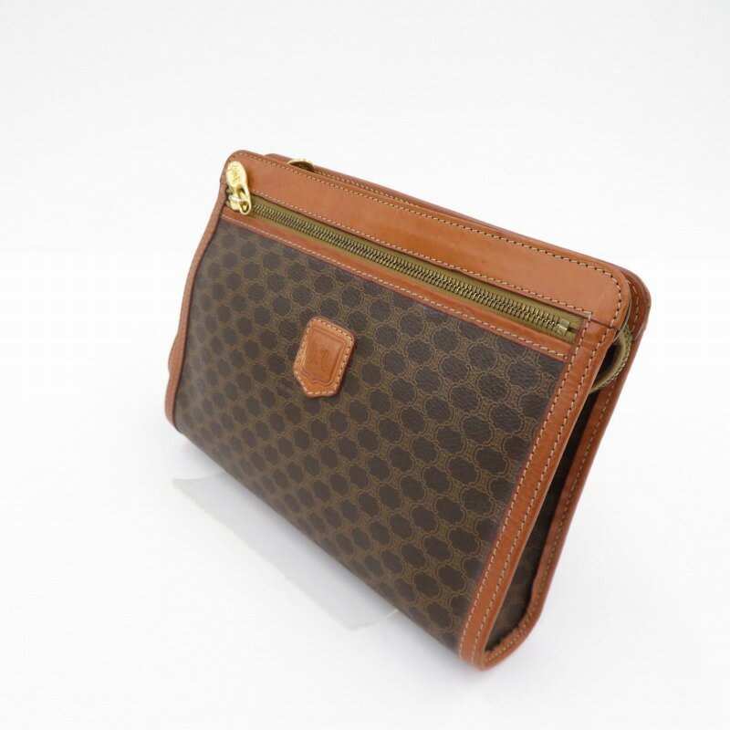 【中古】CELINE｜セリーヌ マカダム ヴィンテージ セカンドバッグ ブラウン【f122】