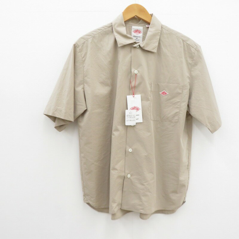 【中古】DANTON｜ダントン PLAIN WORK SHIRT S/S DT-B0049 シャツ 半袖 DT-B0049 ベージュ サイズ：38 / インポート【f102】