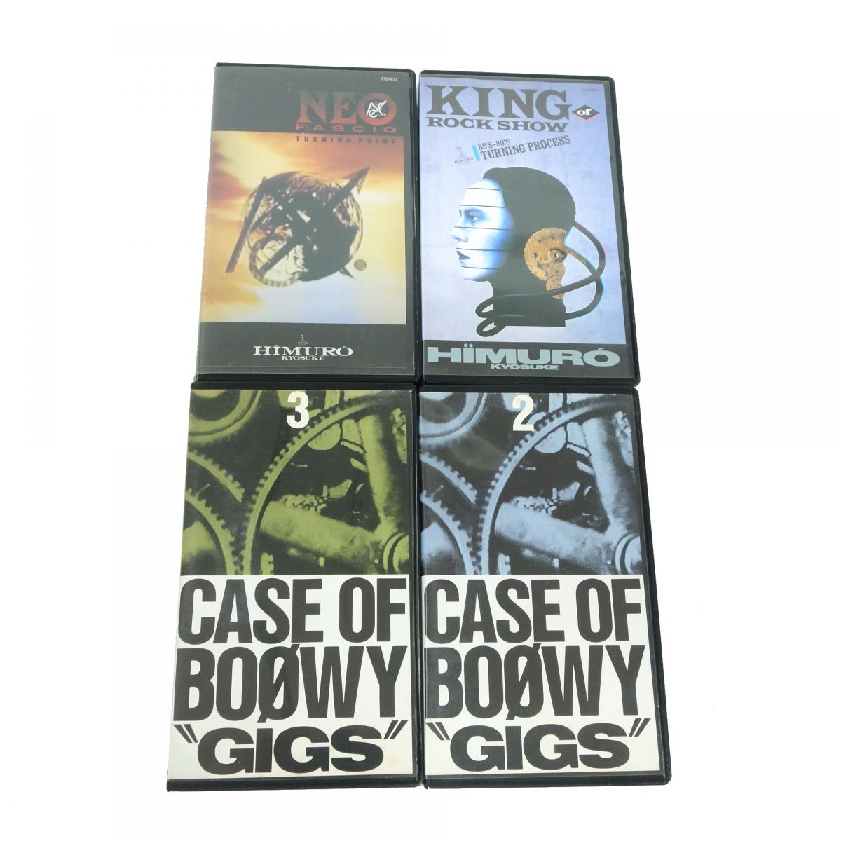 VHS ビデオテープ BOOWY GIGS CASE OF BOOWY 2・3＆氷室京介 KING OF ROCK SHOW・NEO FASCIO TURNING POINT 4本 セット ※ジャンク