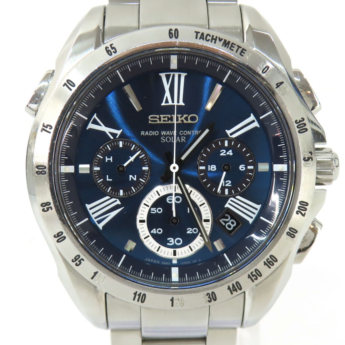 SEIKO セイコー ブライツ クロノグラフ 8B82-0AG0 電波ソーラー 腕時計 ※中古　