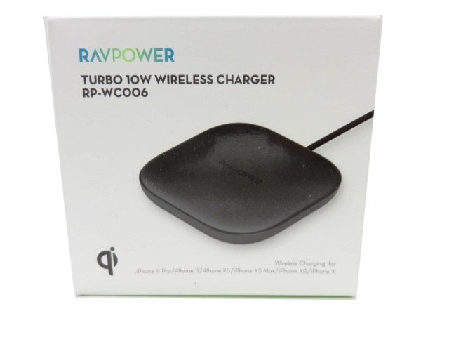 RAVPower ワイヤレス充電器 【未開封】RAVPower TURBO 10W WIRELESS CHARGER 10W ワイヤレス充電器 ブラック