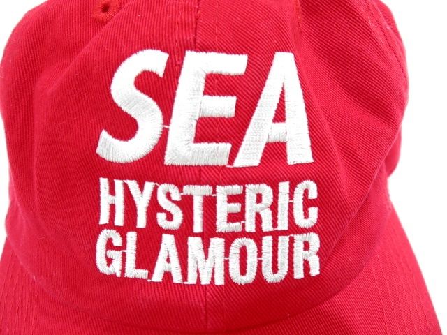 WIND AND SEA x Hysteric Glamour ウィンダーシー ヒステリックグラマー キャップ レッド タグ付 ※中古