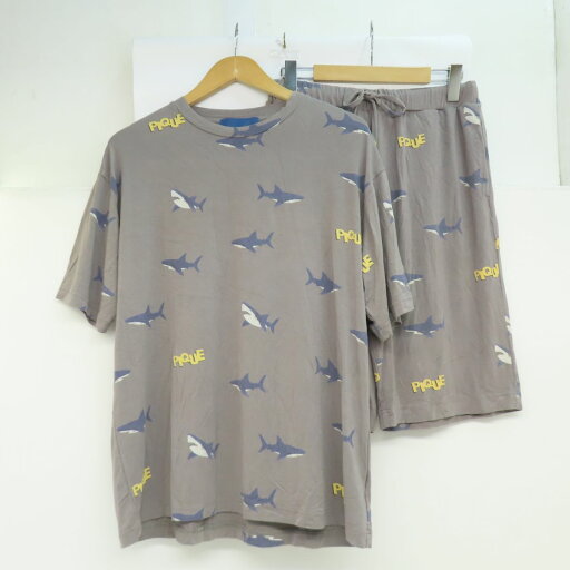 GELATO PIQUE HOMME ジェラートピケ Cool サメ シャーク Tシャツ ハーフパンツ 上下 セットアップ メンズ ※中古 GELATO PIQUE HOMME ジェラートピケ Cool サメ シャーク Tシャツ ハーフパンツ 上下 セットアップ メンズ ※中古