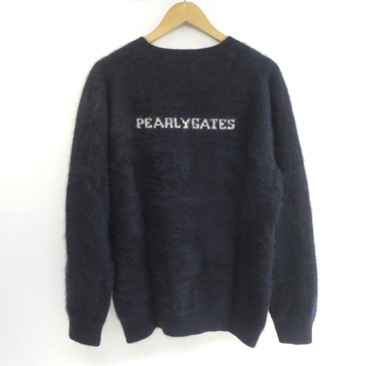PEARLY GATES パーリーゲイツ モヘヤタッチ ウール セーター サイズ6 053-8270005 ネイビー ※中古