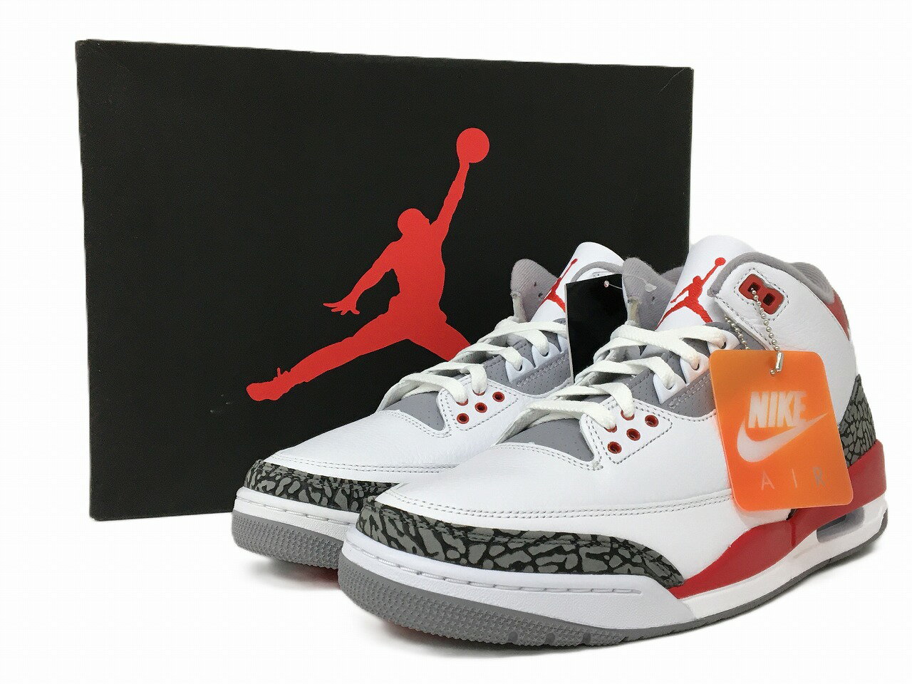 【未使用】NIKE AIR JORDAN 3 RETRO DN3707-160 WHITE/FIRE RED-BLACK ナイキ エアジョーダン3 レトロ ホワイト/ファイヤーレッド-ブラック スニーカー 28.5cm【長崎時津店】