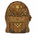 【中古】MCM(エムシーエム)Retro M スタッズ スターク バックパック ヴィセトス リュック ナッパレザー コニャック【長崎時津店】