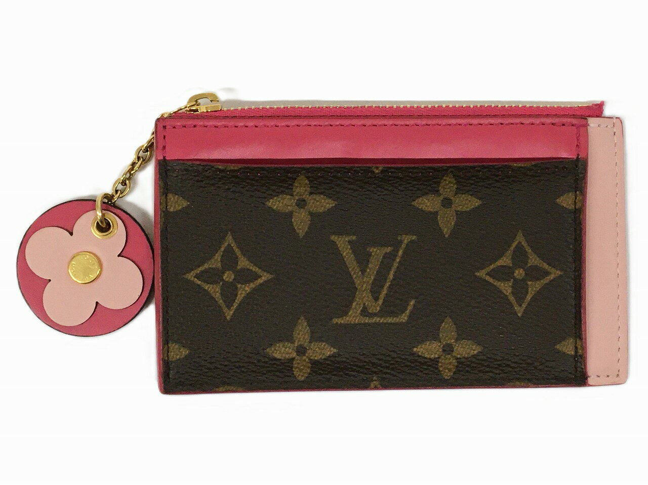 【中古】Louis Vuitton(ルイ・ヴィトン)モノグラム ポルトカルト ジップ フューシャ M67494 コインケース【長崎時津店】