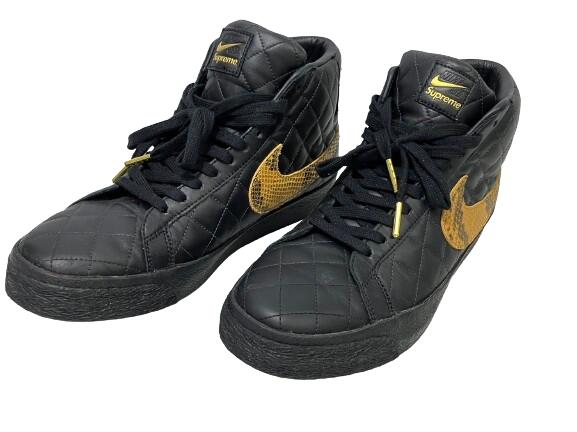 【中古】Supreme×NIKE SB ZOOM BLAZER MID QS DV5078-001 22FW 27.5cm シュプリーム×ナイキ SB ズーム ブレーザー ミッド コラボスニーカー 【広田店】