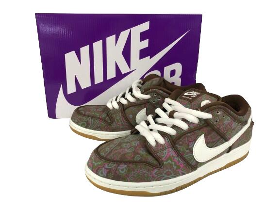 【中古】NIKE SB DUNK LOW PRO PRM Paisley DH7534-200 27.5cm ナイキ SB ダンクロー プロ ペイズリー ブラウン メンズ スニーカー 靴【広田店】